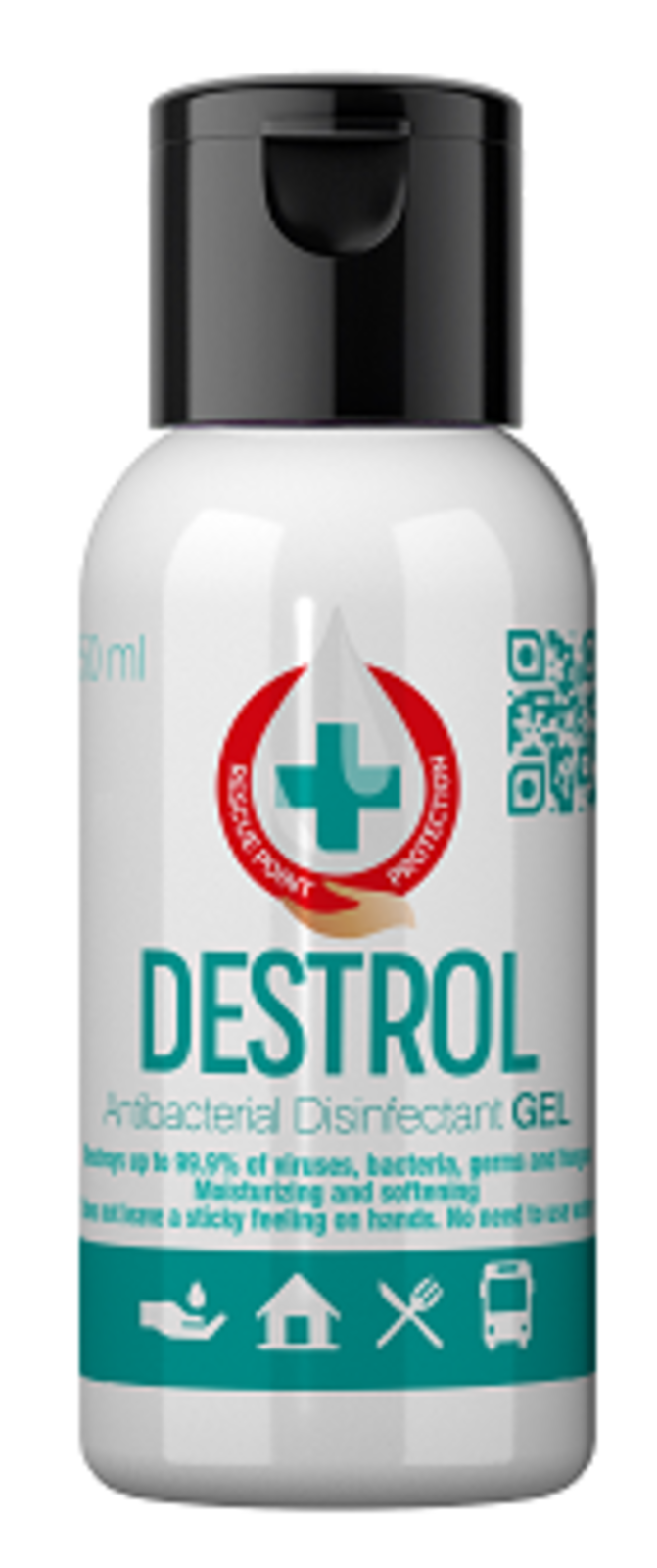 Antibakteriálny gél na ruky Destrol 50ml - veľkosť: 50 ml, farba: základný