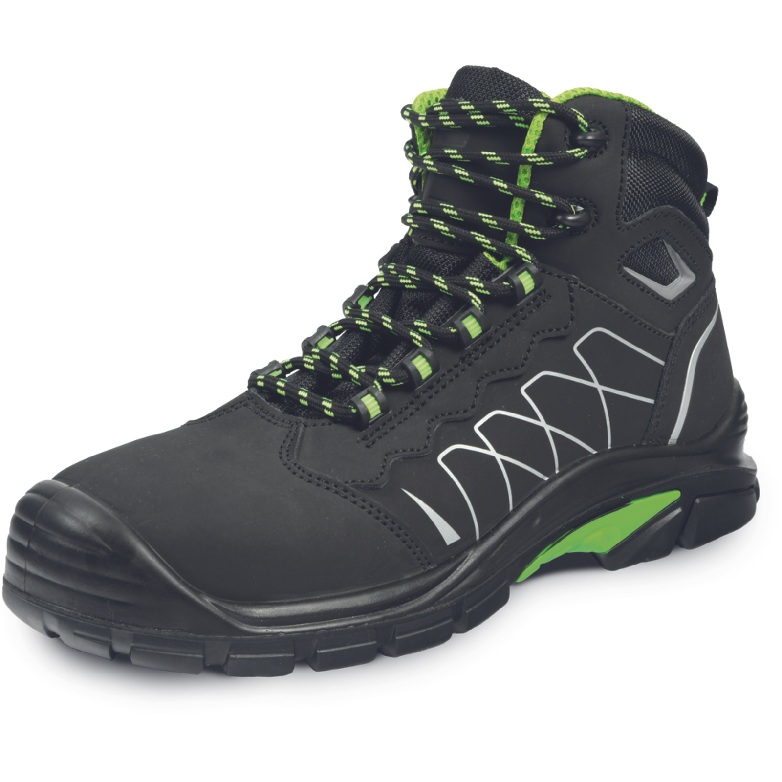 Bezpečnostná členková obuv Cerva Tornafort MF S3 SRC - veľkosť: 43, farba: čierna/zelená