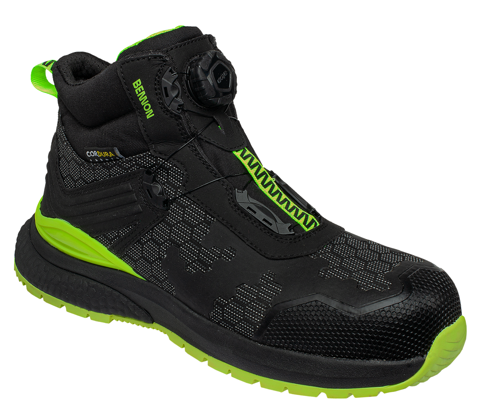 Bezpečnostná obuv Bennon Predator S3 ESD High - veľkosť: 40, farba: čierna/zelená