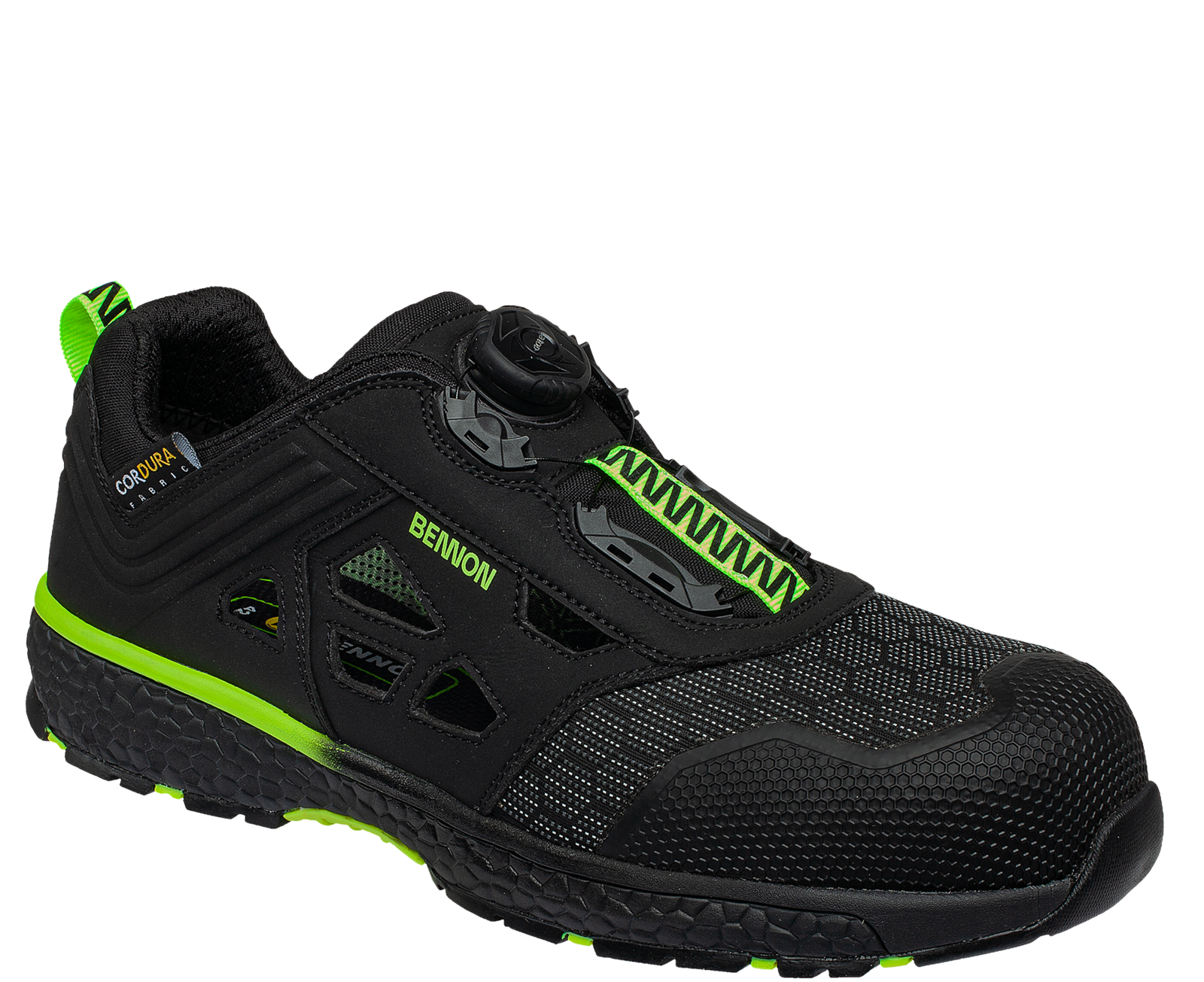 Bezpečnostné sandále Bennon Predator S1P ESD - veľkosť: 37, farba: čierna/zelená