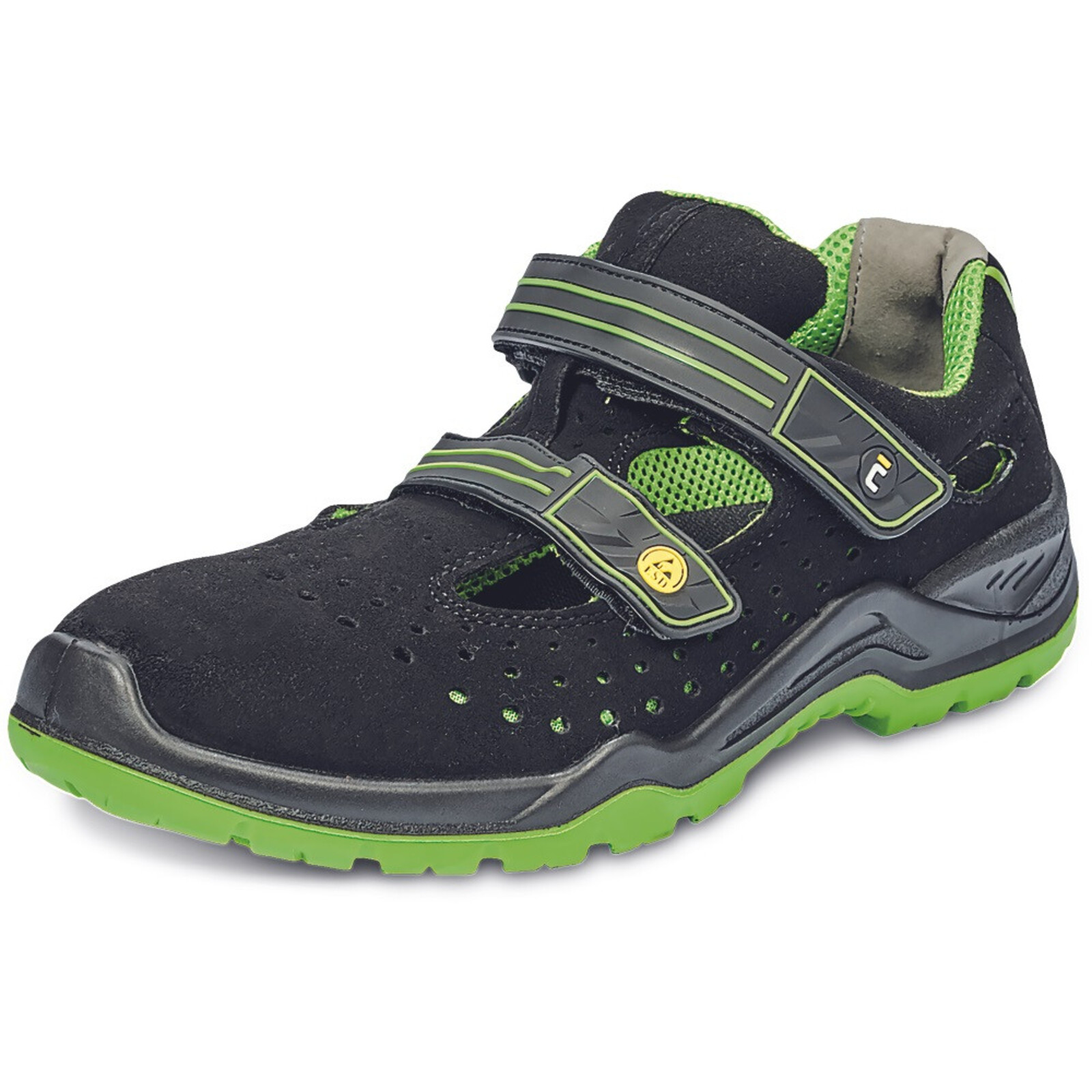 Bezpečnostné sandále Cerva Halwill MF ESD S1P SRC - veľkosť: 36, farba: čierna/zelená