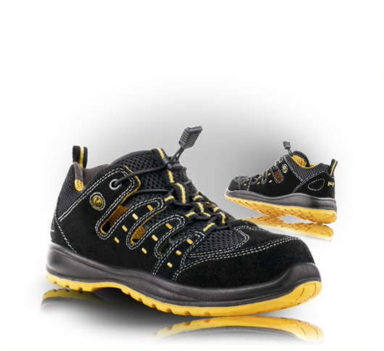 Bezpečnostné sandále Memphis S1 ESD - veľkosť: 43, farba: čierna/žltá