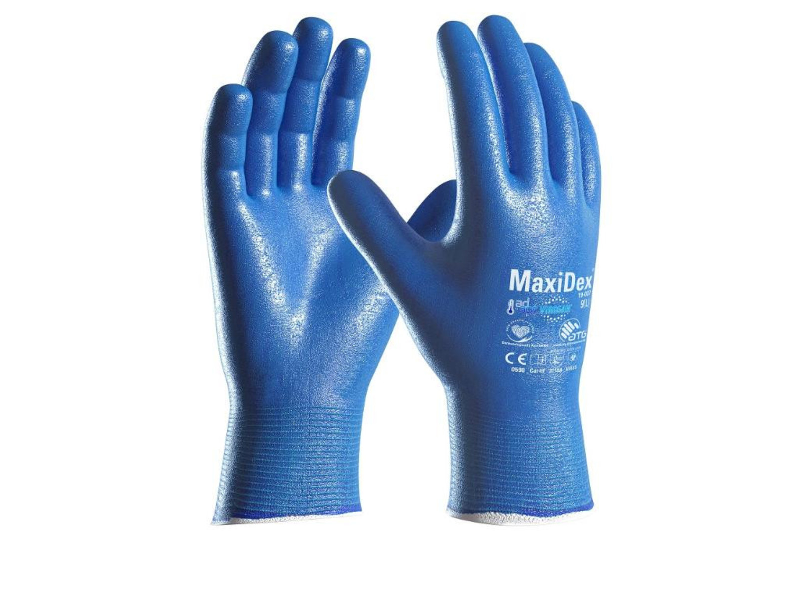 Celomáčané rukavice ATG MaxiDex 19-007 - veľkosť: 7/S, farba: modrá