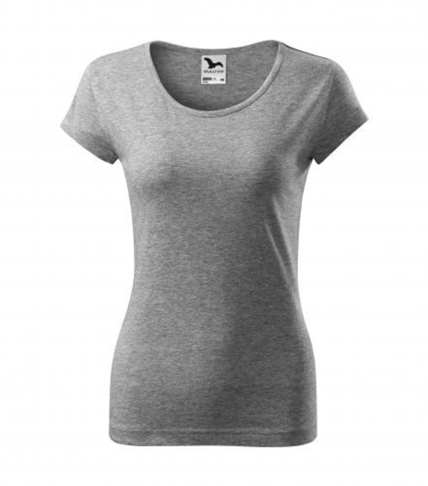 Dámske bavlnené tričko Malfini Pure 122 - veľkosť: S, farba: tmavosivý melír