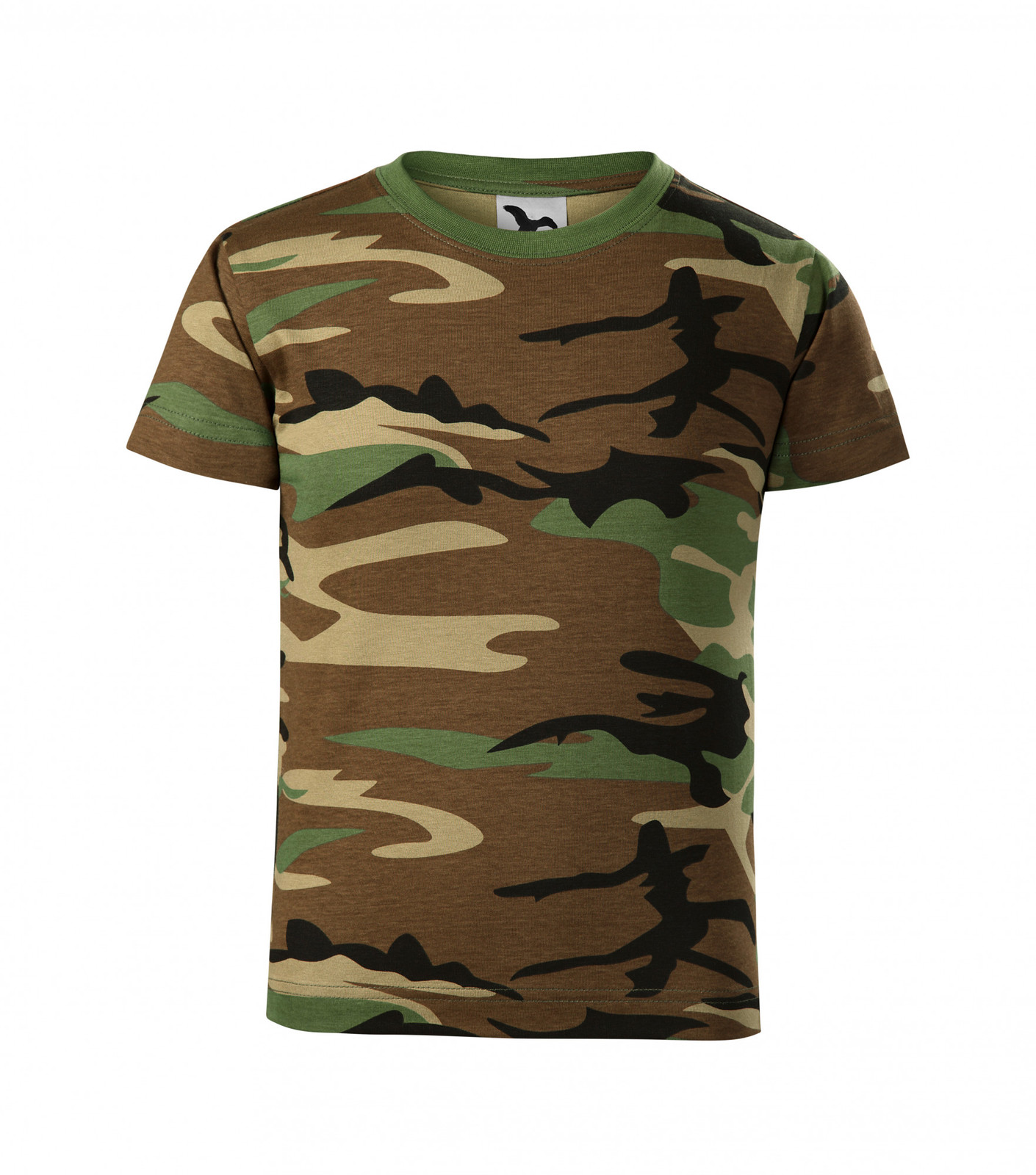 Detské maskáčové tričko Malfini Camouflage 149 - veľkosť: 158, farba: maskáčová hnedá