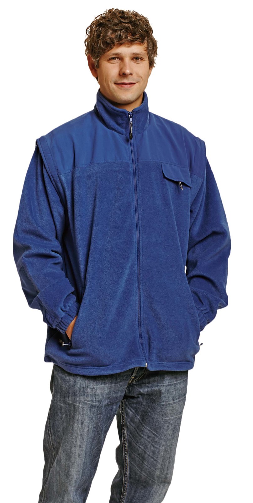 Fleece bunda Randwik 2v1 pánska - veľkosť: XL, farba: royal blue
