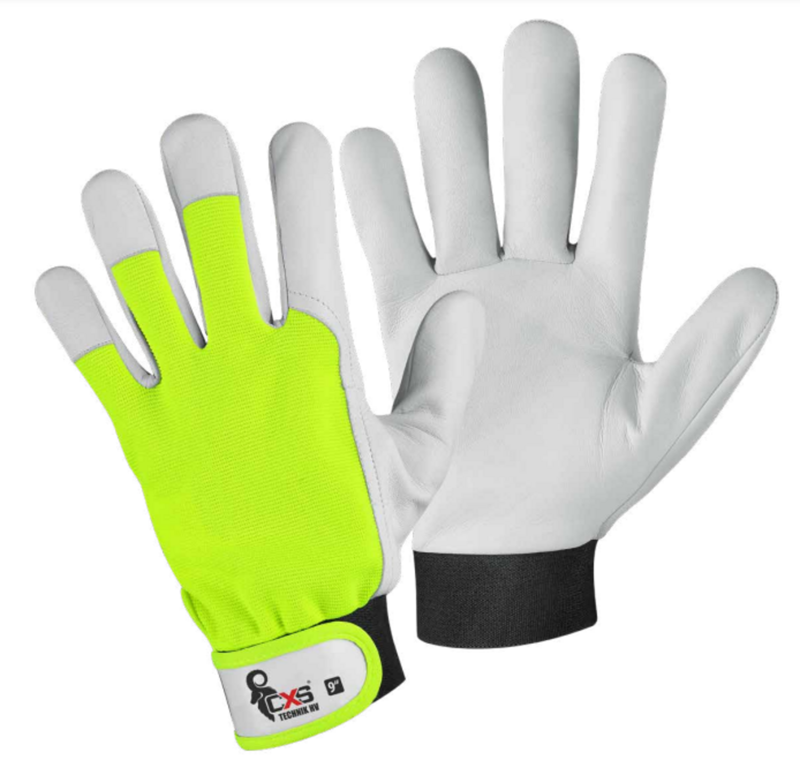 Kombinované pracovné rukavice CXS Technik HV - veľkosť: 7/S, farba: HV žltá