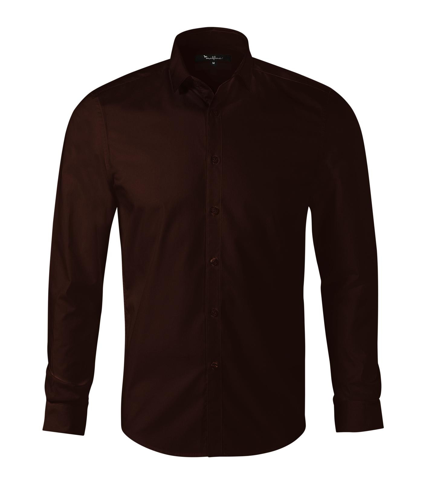 Pánska košeľa s dlhým rukávom Malfini Premium Dynamic 262 - veľkosť: M, farba: kávová