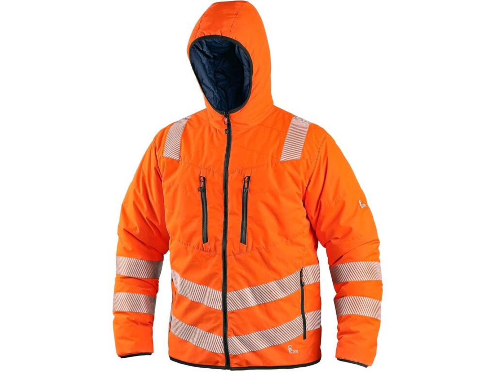Pánska výstražná zateplená obojstranná bunda CXS Chester - veľkosť: L, farba: oranžová/navy