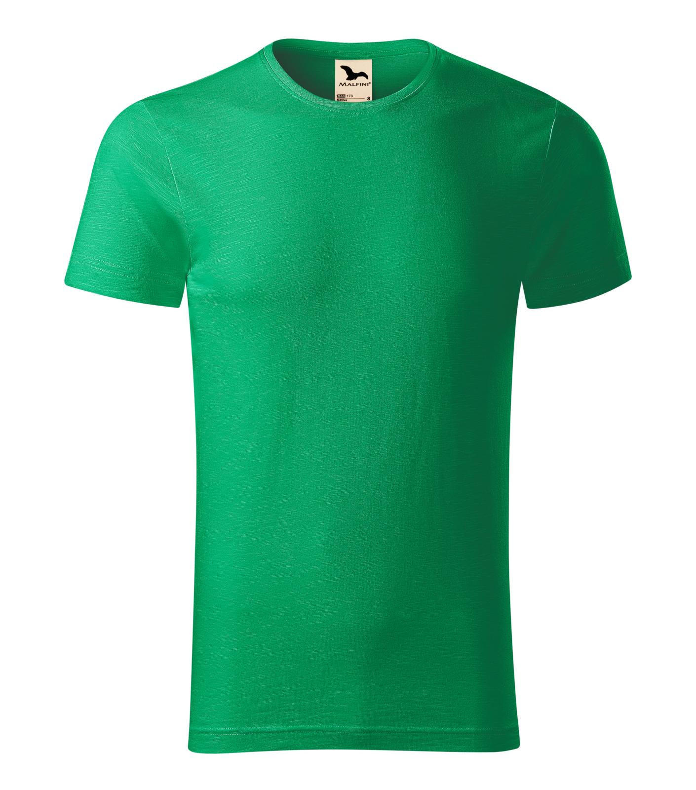 Pánske bavlnené tričko Malfini Native 173 - veľkosť: XXL, farba: trávová zelená