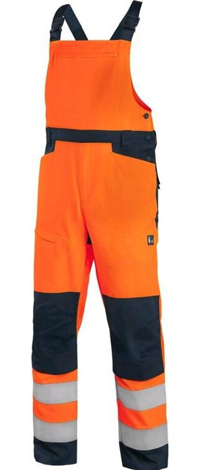 Pánske letné reflexné nohavice na traky CXS Halifax - veľkosť: 50, farba: oranžová/navy