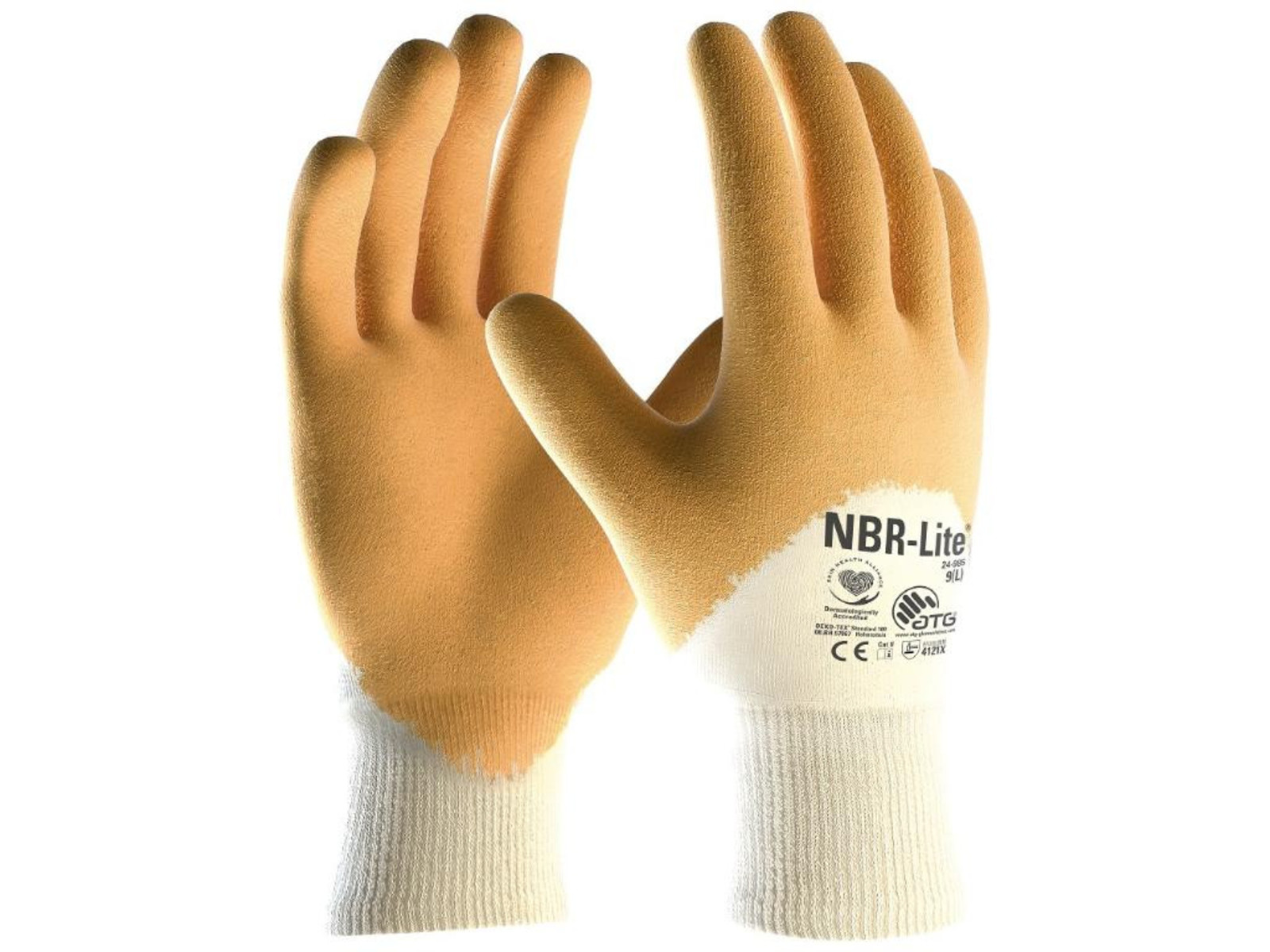 Pracovné máčané rukavice ATG NBR-Lite 34/24-985 - veľkosť: 9/L, farba: oranžová