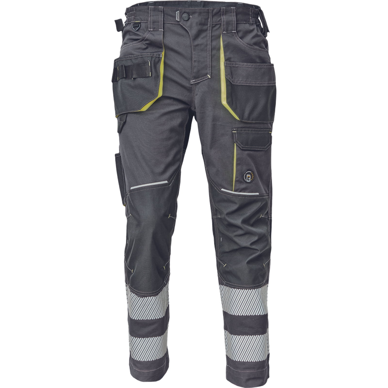 Pracovné nohavice s reflexnými pruhmi Cerva Sheldon RFLX pánske - veľkosť: 54, farba: antracit/žltá