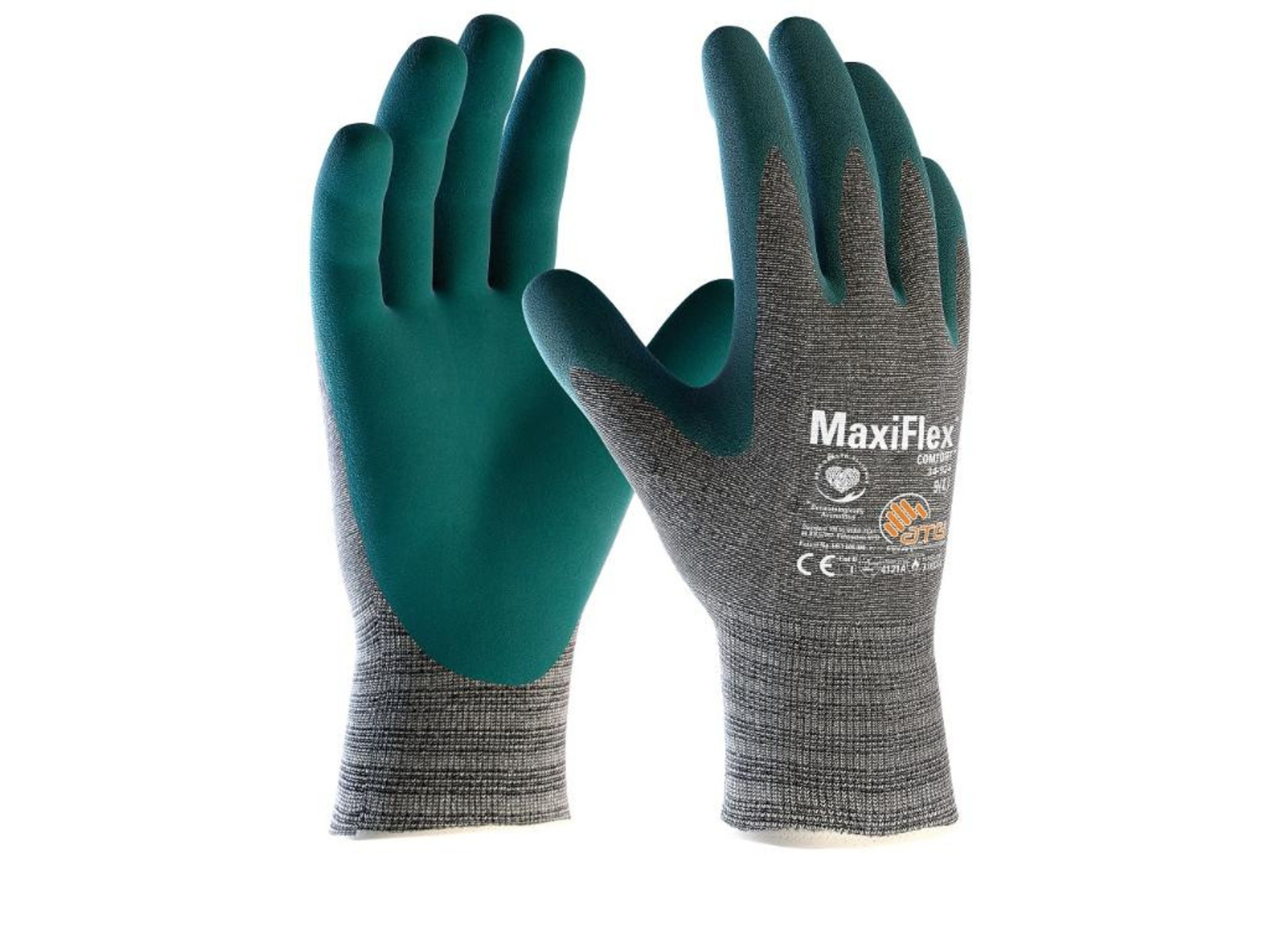 Pracovné rukavice ATG MaxiFlex Comfort 34-924 - veľkosť: 10/XL, farba: sivá
