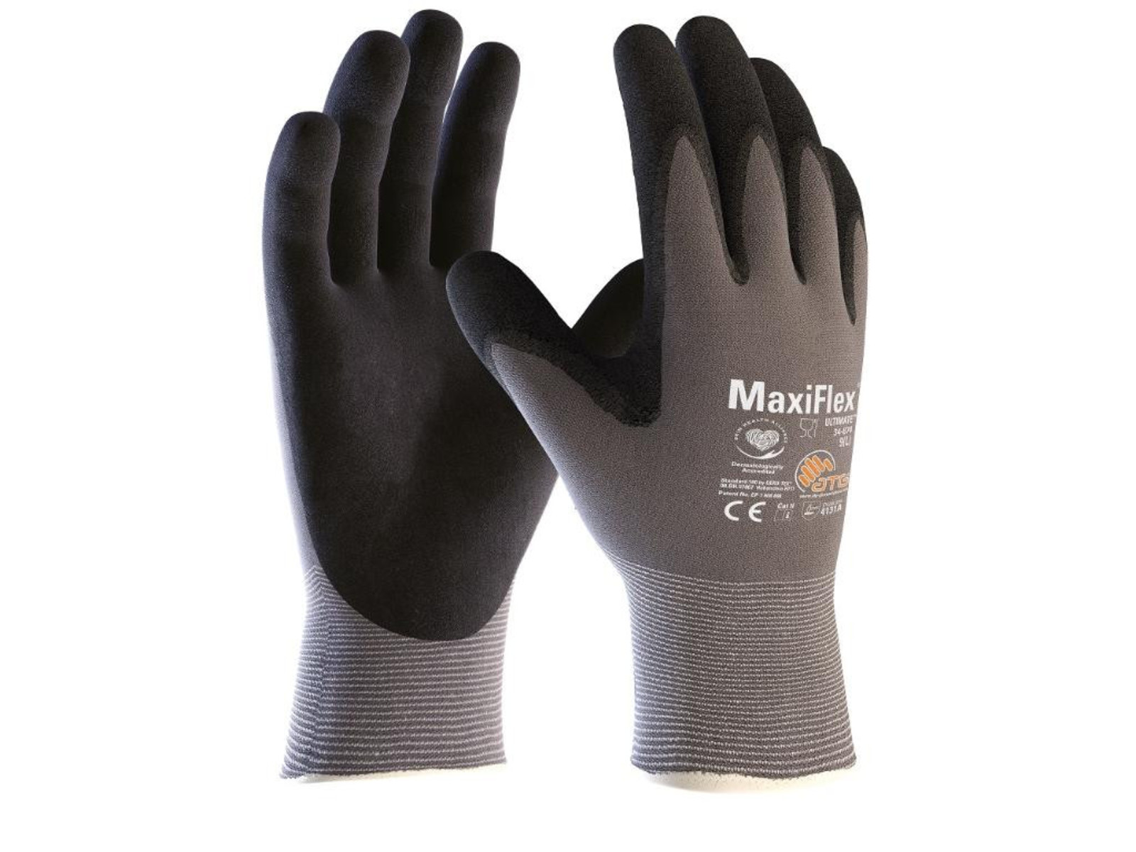 Pracovné rukavice ATG MaxiFlex Ultimate 34-874 - veľkosť: 9/L, farba: sivá