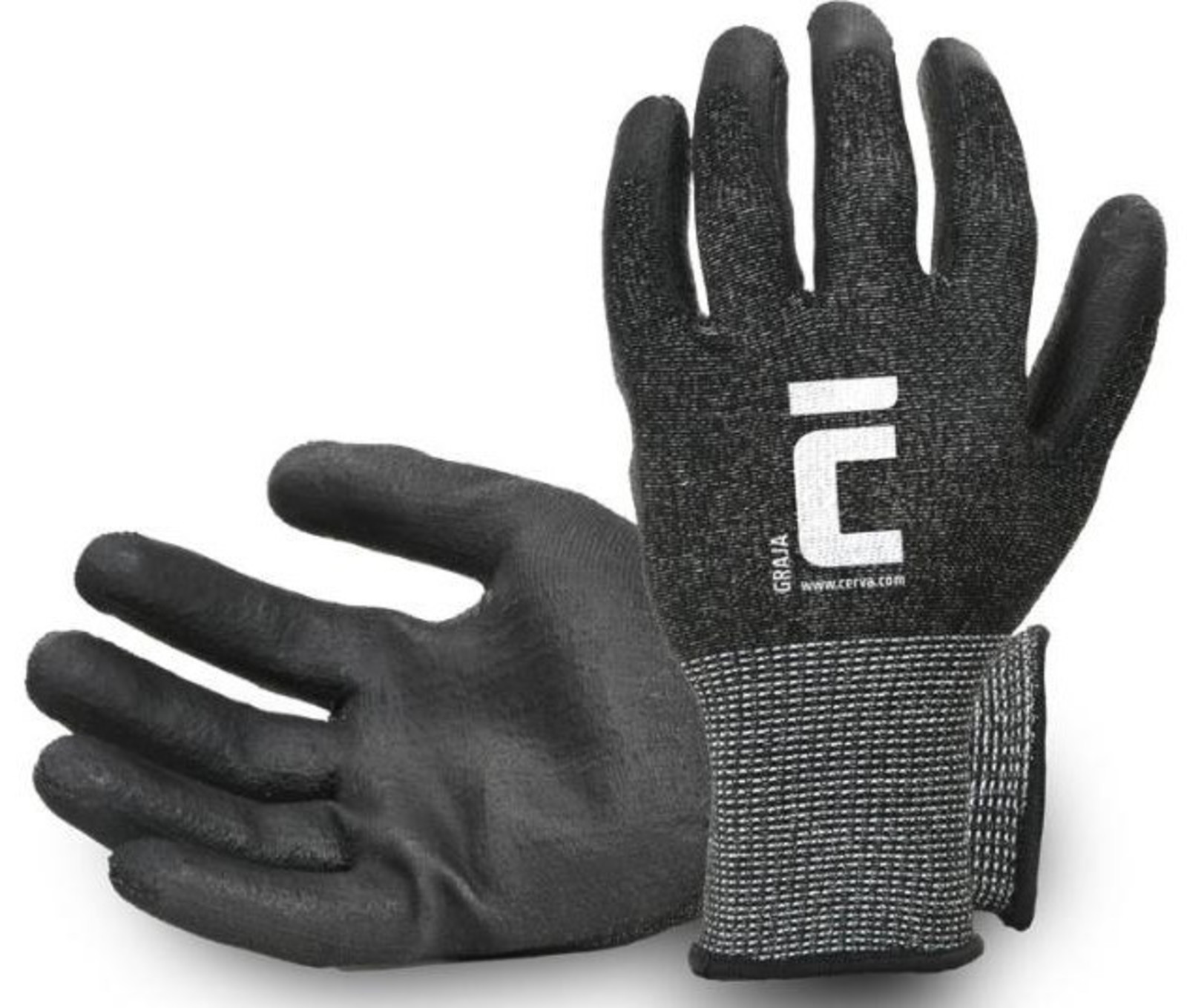 Pracovné rukavice Cerva Graja - veľkosť: 8/M, farba: čierna