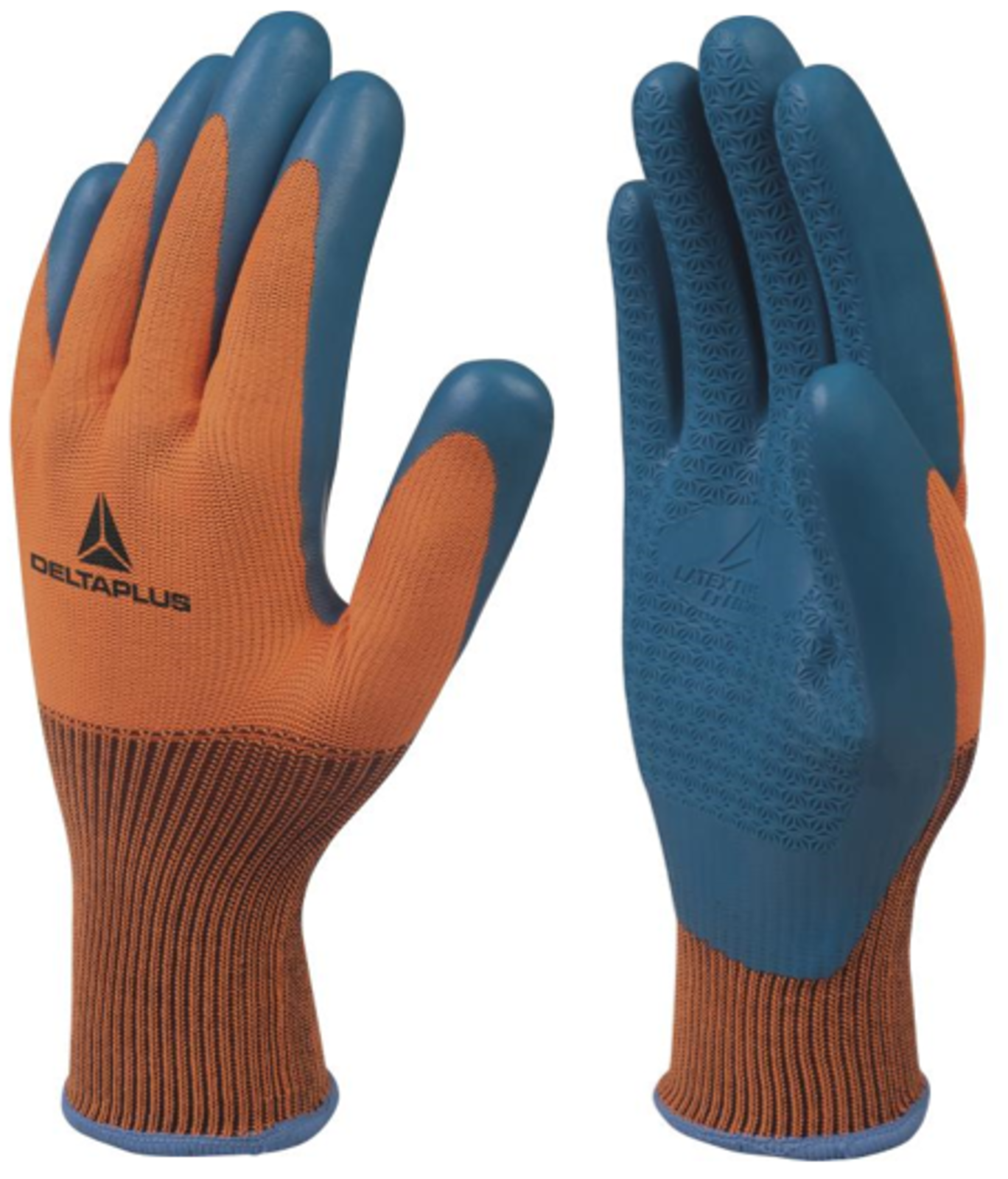 Pracovné rukavice Delta Plus VE733 - veľkosť: 7/S, farba: oranžová/modrá