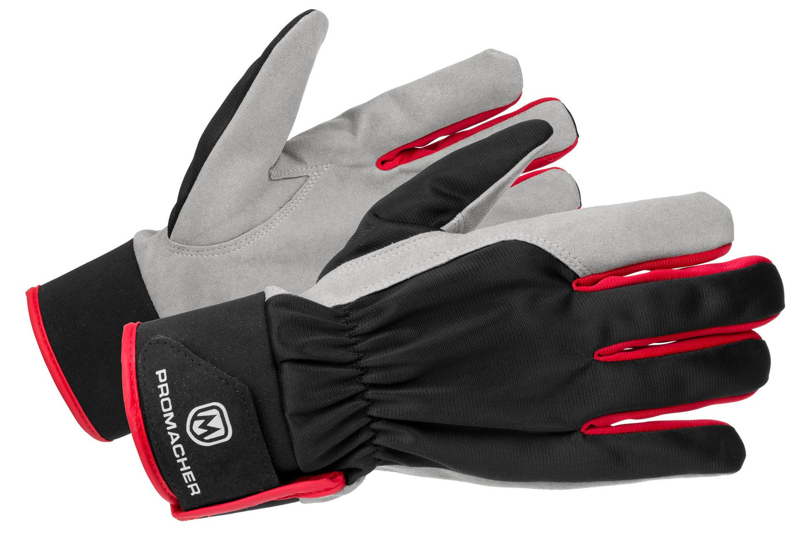 Pracovné rukavice Promacher Carpos Velcro kombinované - veľkosť: 7/S, farba: sivá/červená