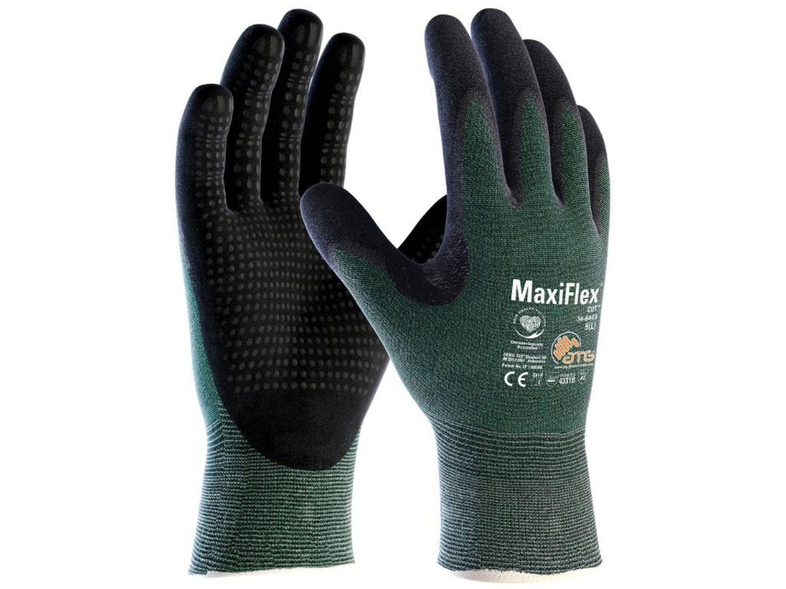 Protirezné pracovné rukavice ATG MaxiFlex Cut 34-8743 - veľkosť: 8/M, farba: zelená