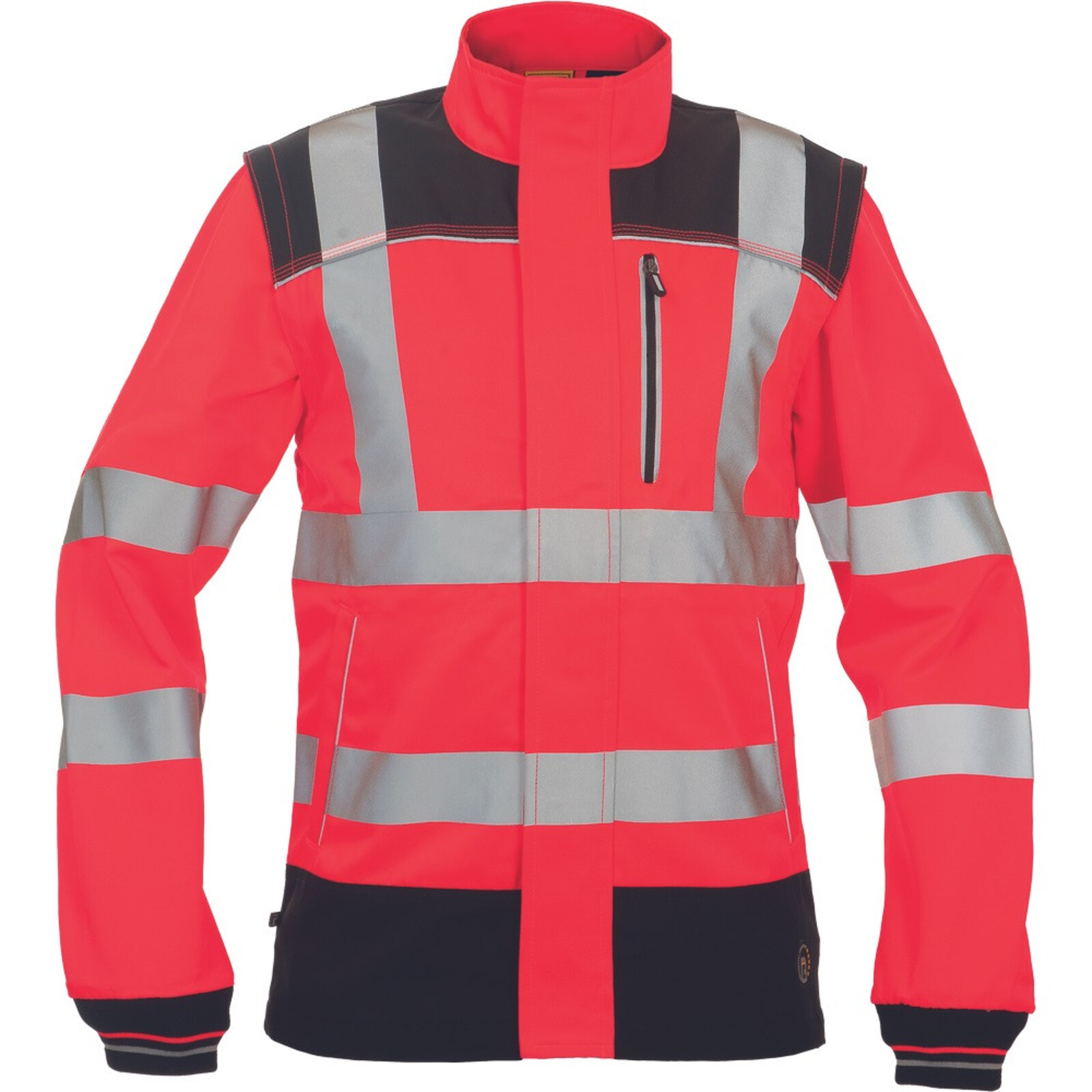Reflexná pracovná bunda a vesta 2v1 Cerva Knoxfield HVPS FL - veľkosť: 64, farba: červená