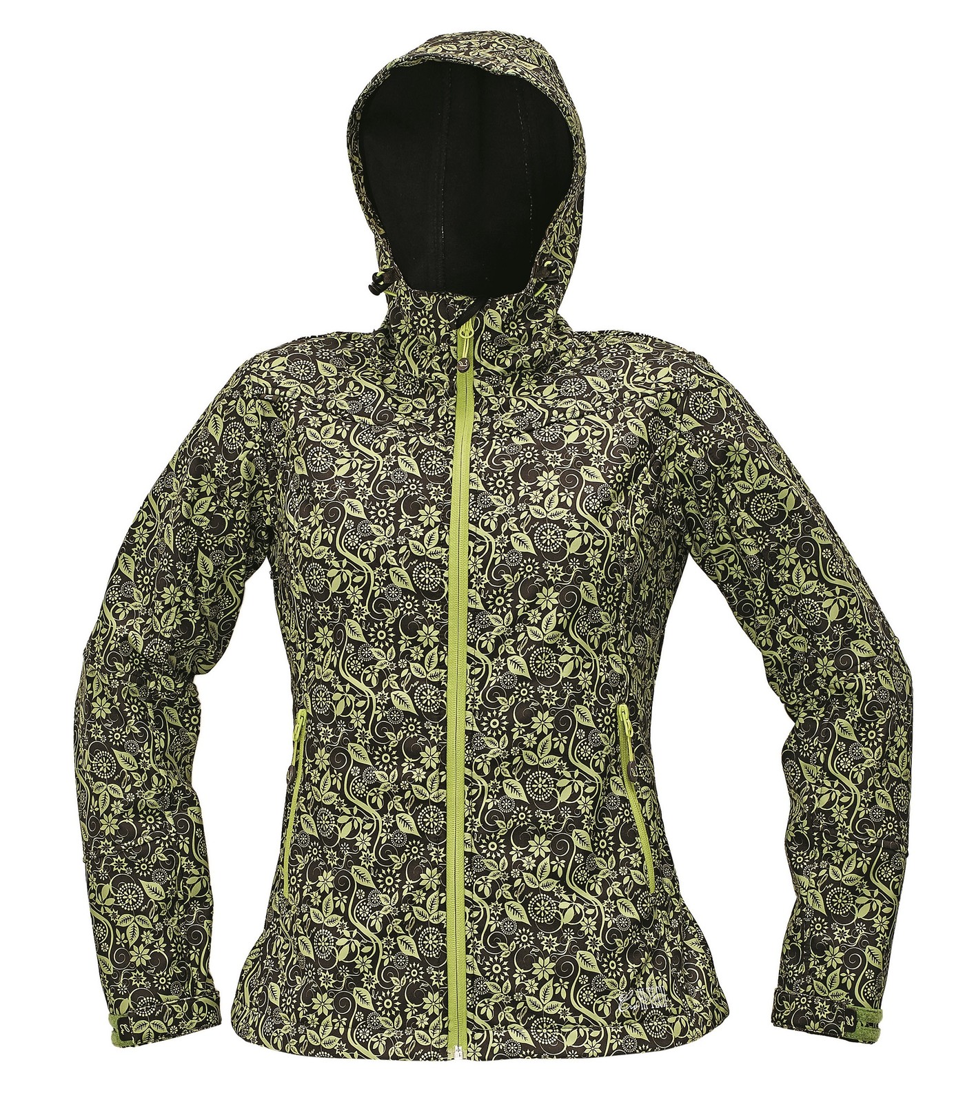 Softshellová bunda Yowie Flower dámska - veľkosť: XXL, farba: hnedá/zelená