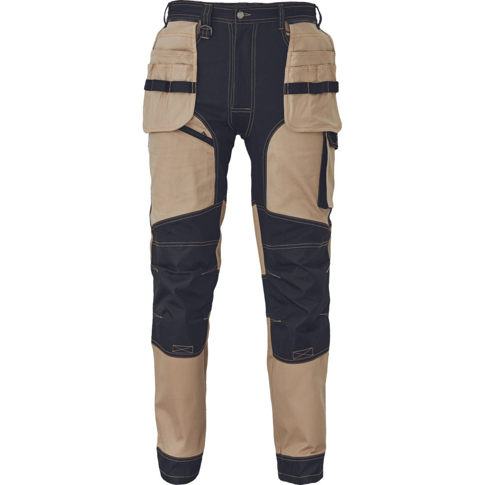 Strečové pracovné nohavice Cerva Keilor - veľkosť: 48, farba: béžová/čierna