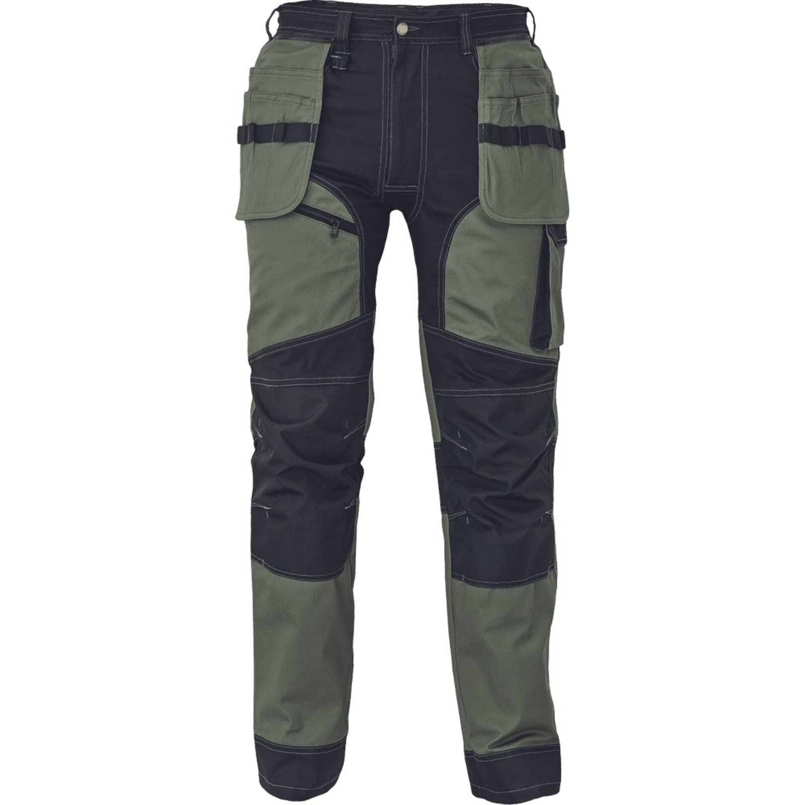 Strečové pracovné nohavice Cerva Keilor - veľkosť: 60, farba: olivová/čierna
