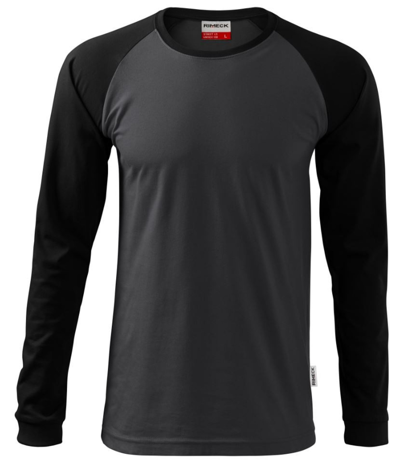 Unisex tričko s dlhým rukávom Rimeck Street LS 130 - veľkosť: 4XL, farba: sivá/čierna