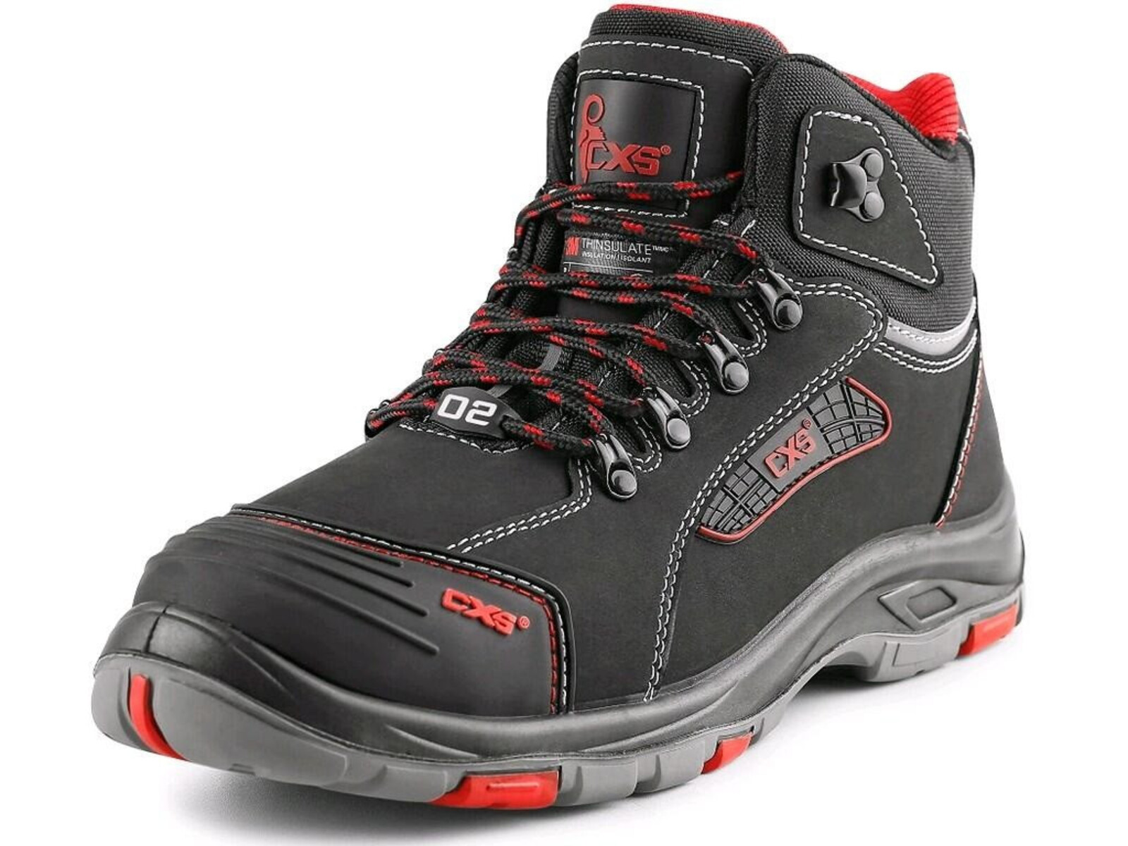 Zateplená pracovná členková obuv CXS Rock Peprit O2 FO CI HRO SRC - veľkosť: 44, farba: čierna/červená
