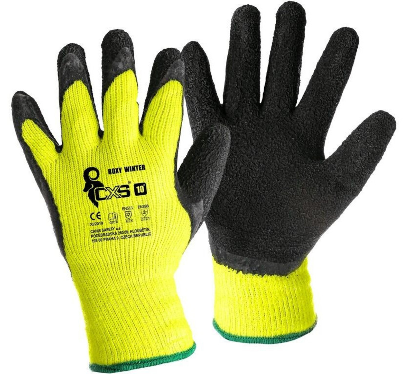 Zimné pracovné rukavice CXS Roxy  - veľkosť: 10/XL, farba: žltá