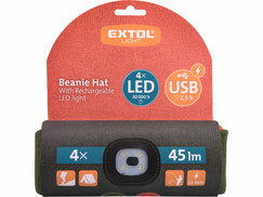 Extol Light čiapka s čelovým svetlom LED 4x45lm, USB nabíjanie, obojstranná