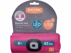 Extol Light čiapka s čelovým svetlom LED 4x45lm, USB nabíjanie, obojstranná