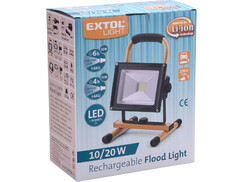 Extol Light 43125 LED reflektor, nabíjací so stojanom, 20W, 700lm/1400lm, Li-ion, IP65