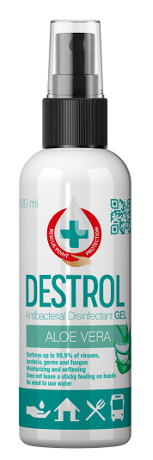 Antibakteriálny gél na ruky Destrol 100ml - veľkosť: 100ml, farba: aleo vera