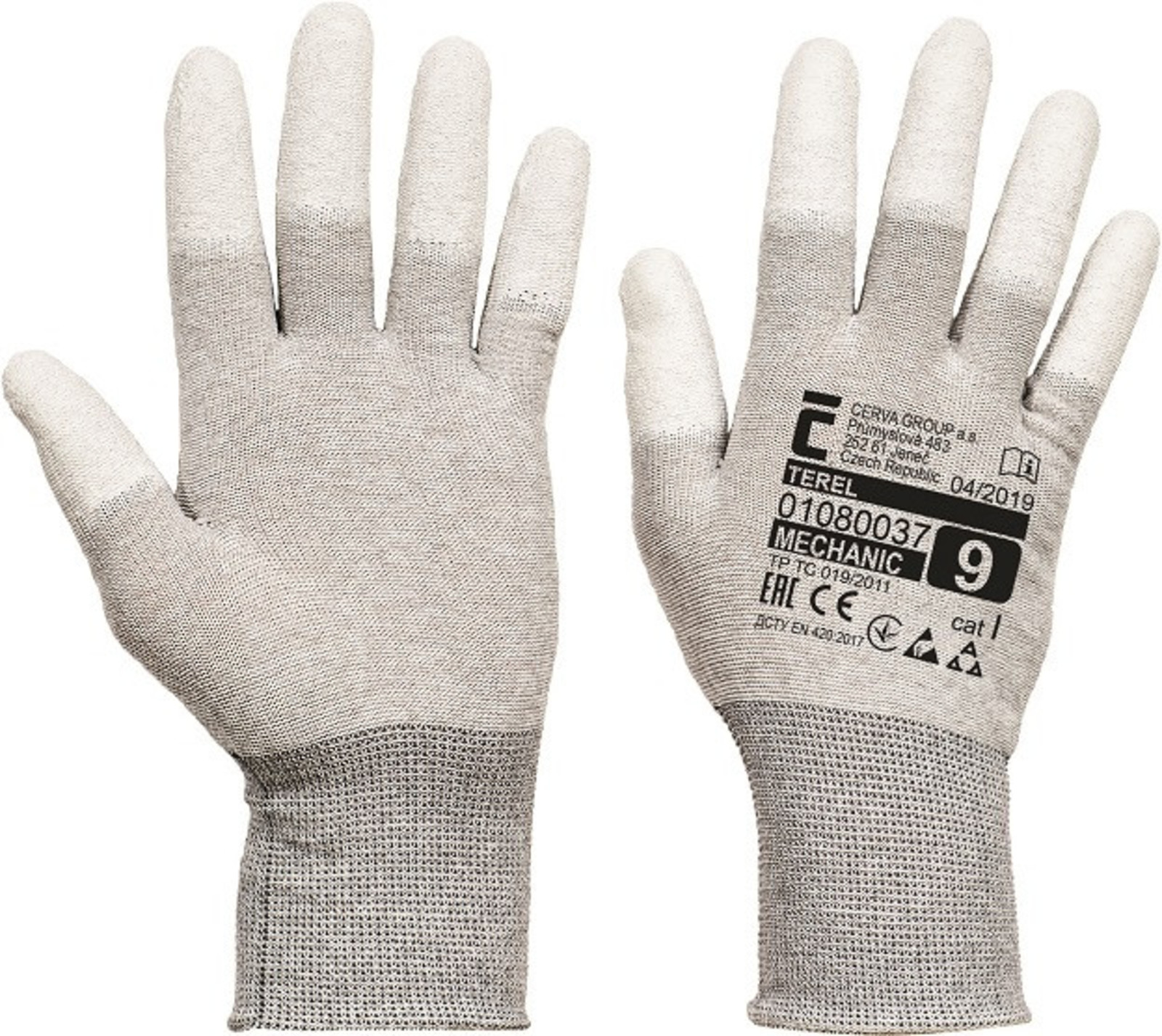 Antistatické ESD pracovné rukavice Terel - veľkosť: 9/L