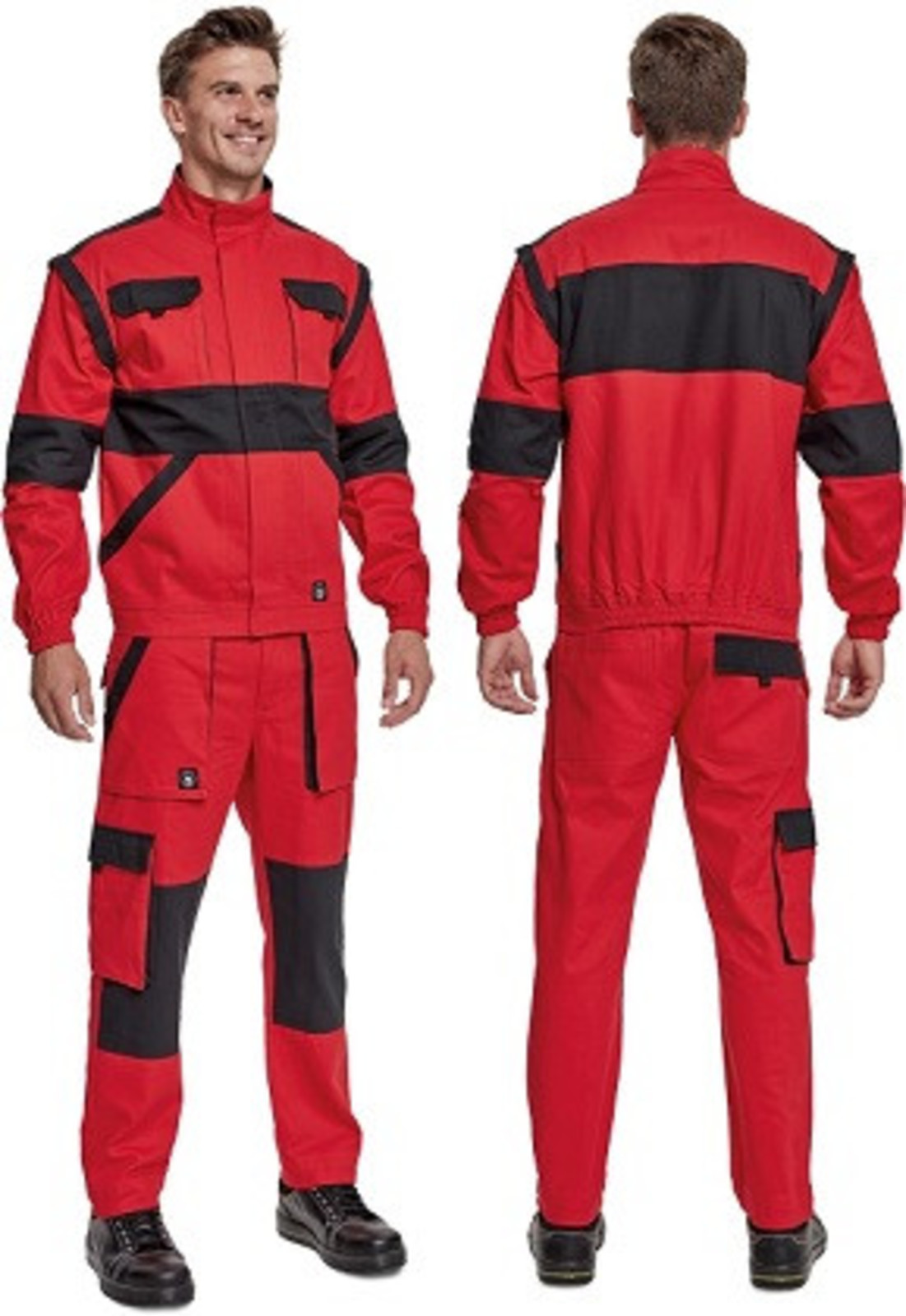 Bavlnená montérková bunda a vesta Cerva Max Neo 2v1 - veľkosť: 64, farba: červená