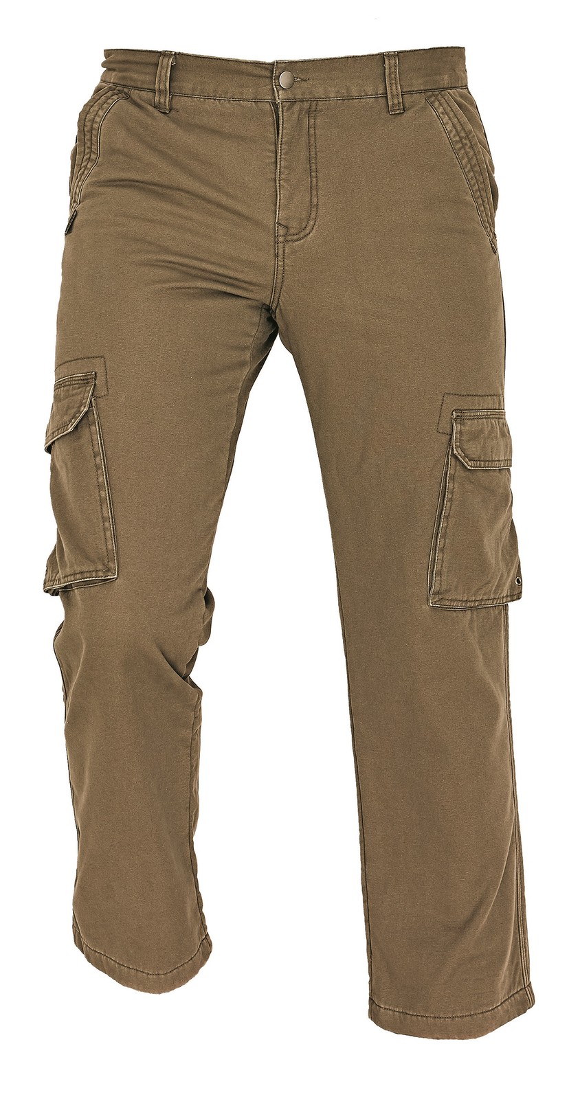 Bavlnené nohavice Rahan zateplené flísom - veľkosť: XXL, farba: olivová zelená