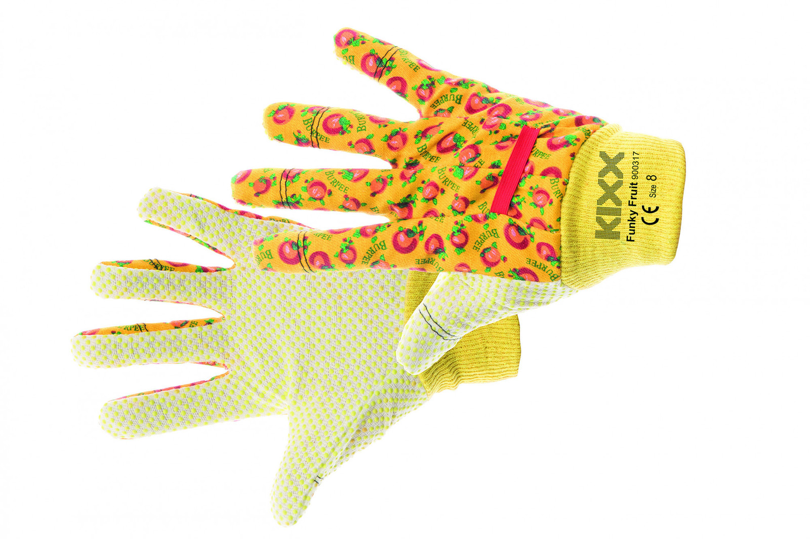 Bavlnené pracovné rukavice Funky Fruit dámske - veľkosť: 8/M, farba: žltá
