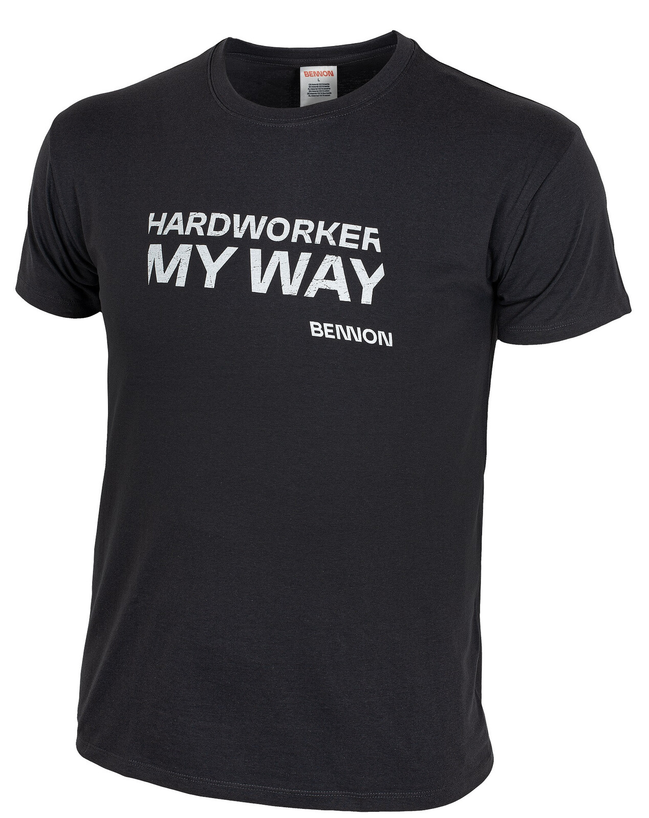 Bavlnené tričko Bennon Hardworker  - veľkosť: L, farba: sivá/biela