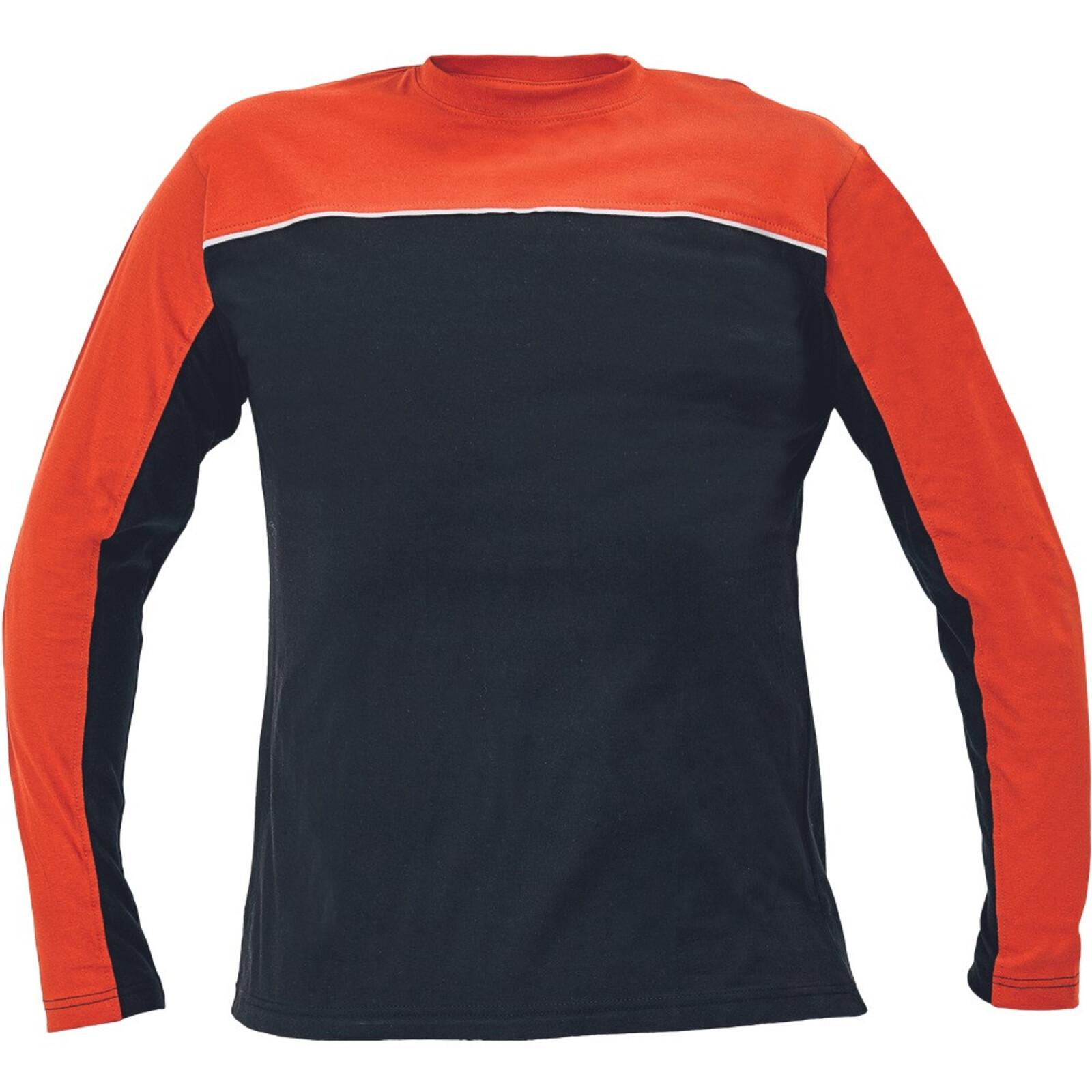 Bavlnené tričko s dlhým rukávom Emerton - veľkosť: XL, farba: čierna/oranžová