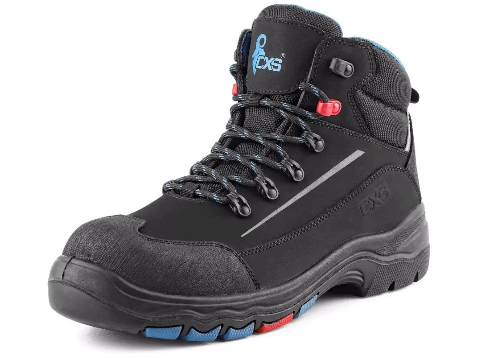 Bezpečnostná členková obuv CXS Land Senja S3S FO HRO SC SR - veľkosť: 48, farba: čierna/modrá