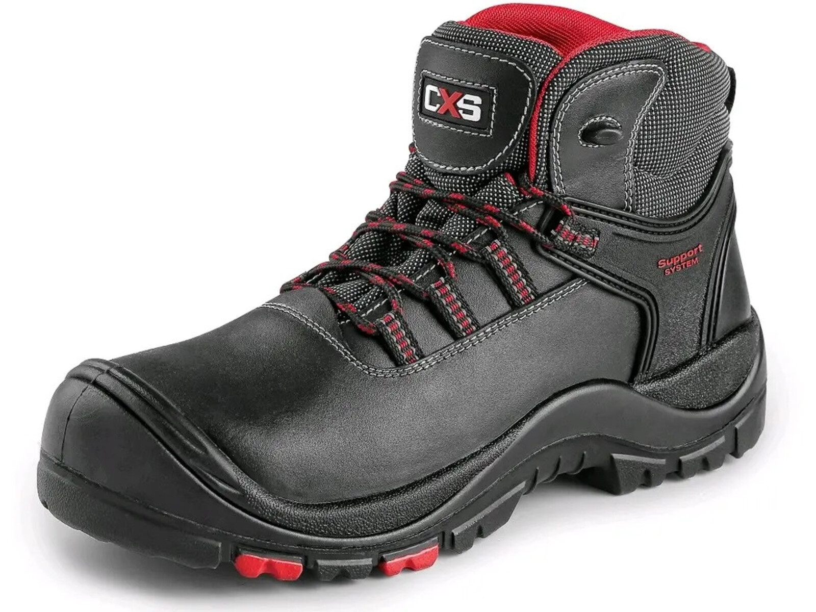 Bezpečnostná členková obuv CXS Rock Granite S3 SRC HRO MF - veľkosť: 36, farba: čierna/červená