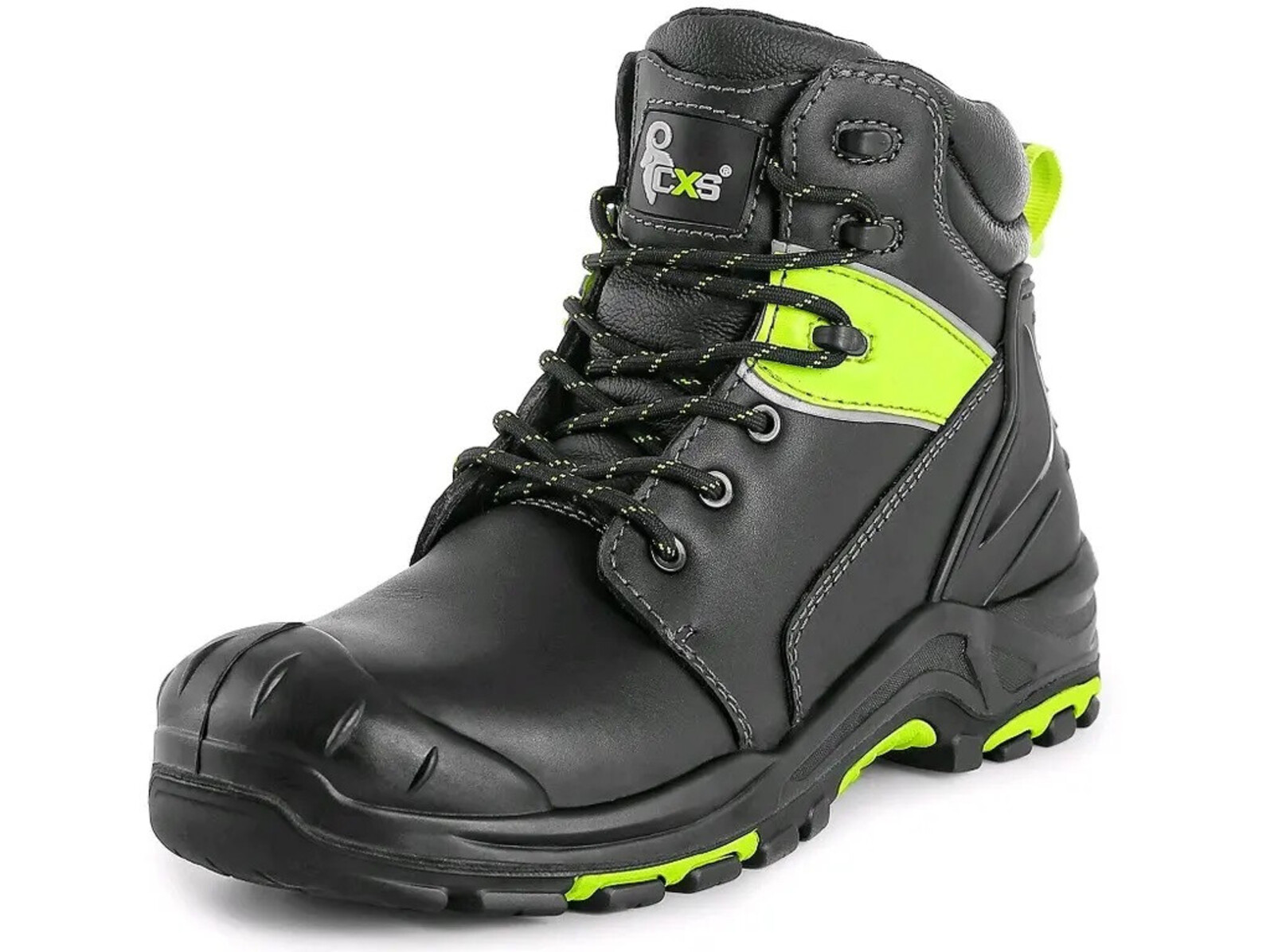 Bezpečnostná členková obuv CXS Universe Solid S3 SRC HRO MF - veľkosť: 45, farba: čierna/zelená