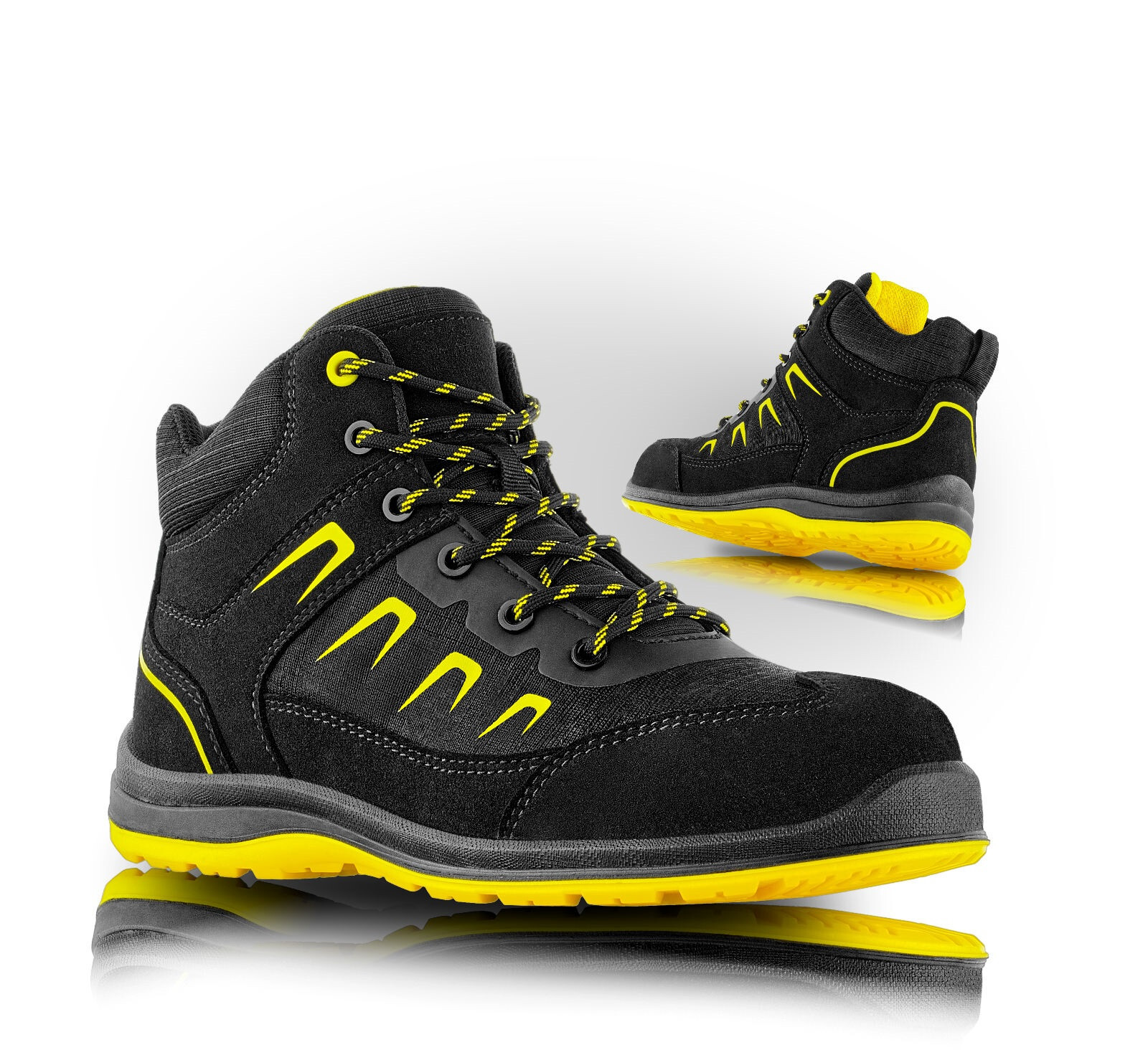 Bezpečnostná členková obuv VM Rhodos S3 ESD SRC - veľkosť: 39, farba: čierna/žltá