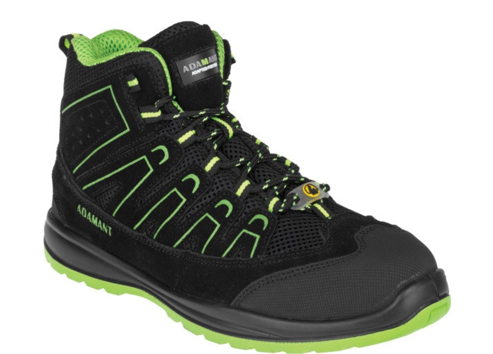 Bezpečnostná obuv Adamant Alegro S1P ESD - veľkosť: 37, farba: čierna/zelená