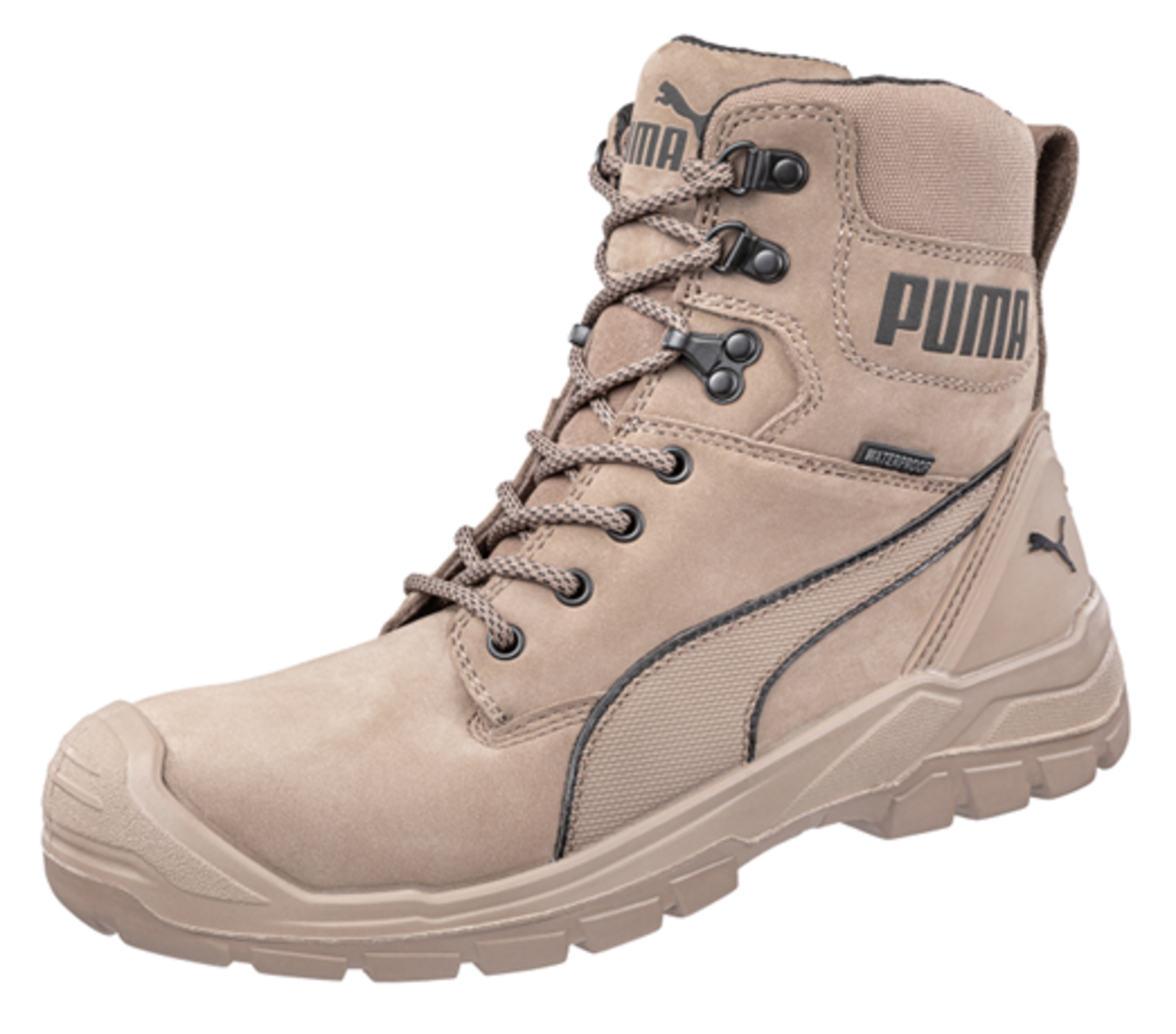 Bezpečnostná obuv Puma Conquest Stone S3 - veľkosť: 47, farba: svetlohnedá