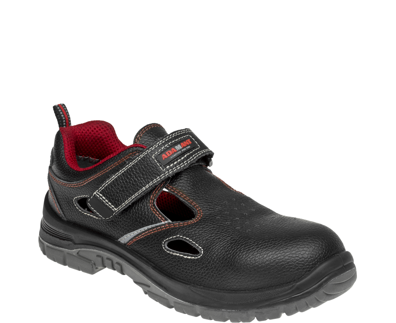 Bezpečnostné sandále Adamant Non Metallic S1 SRC - veľkosť: 49, farba: čierna/červená