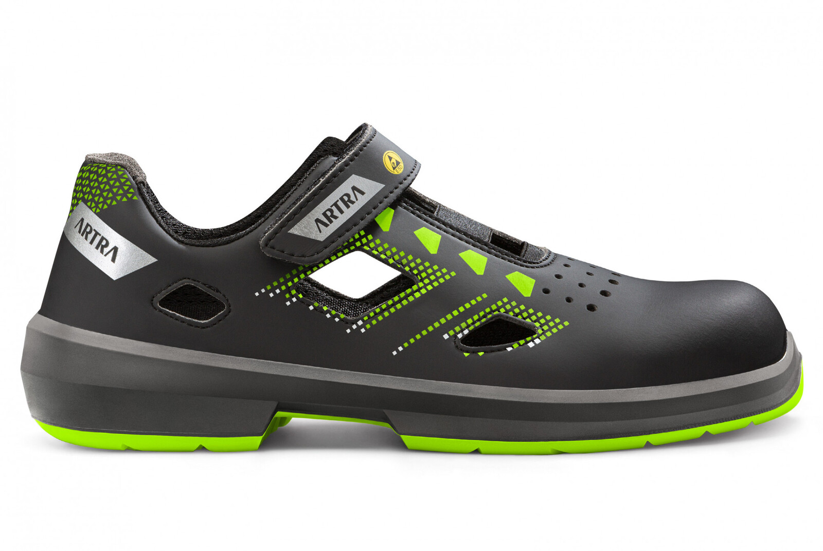 Bezpečnostné sandále Artra Arzo 805 678080 S1 SRC ESD MF - veľkosť: 37, farba: čierna/zelená
