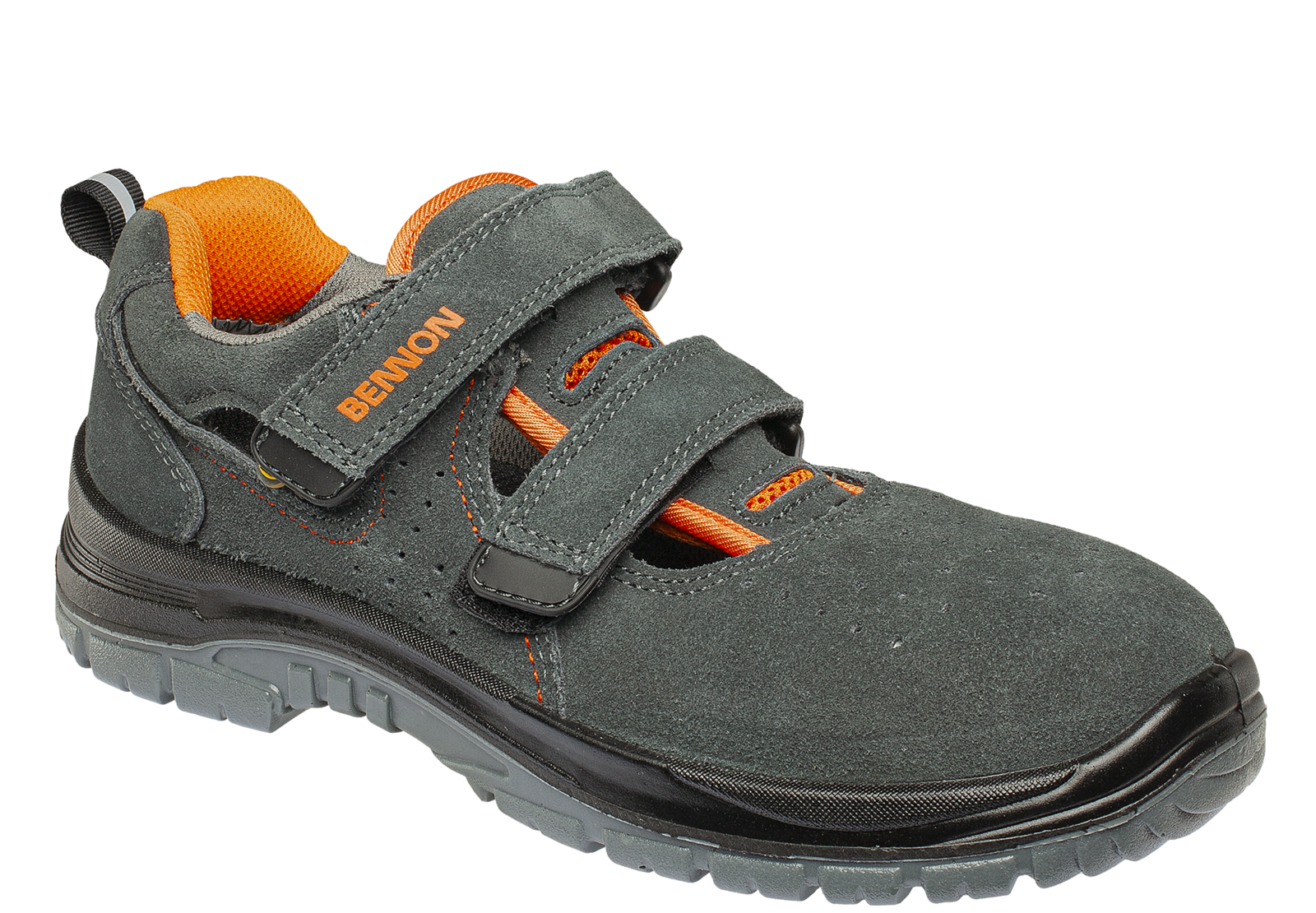 Bezpečnostné sandále Bennon Tobler S1 ESD - veľkosť: 41, farba: sivá/oranžová