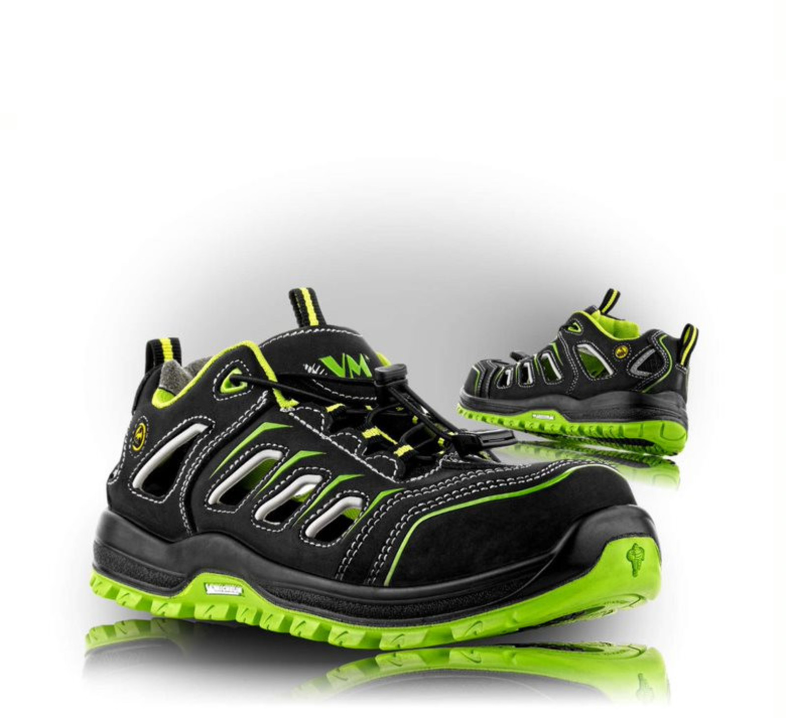 Bezpečnostné sandále Michelin® Vancouver S1P ESD - veľkosť: 36, farba: čierna/zelená